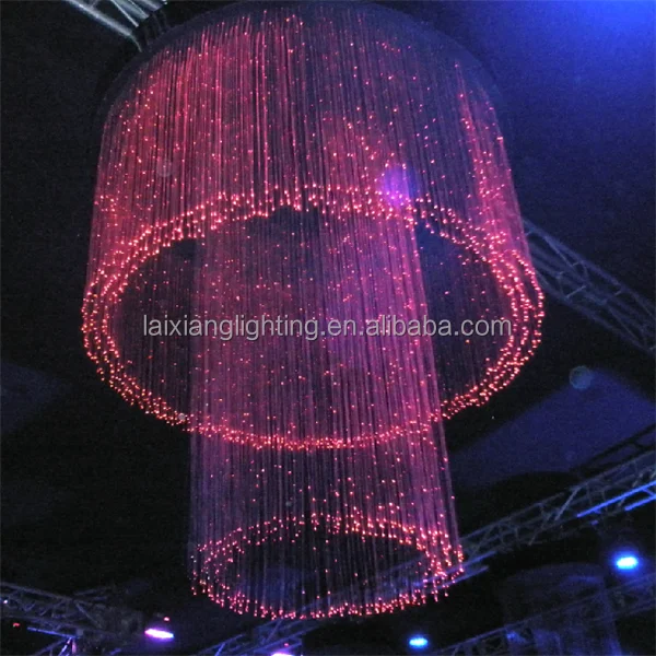2017 Zhongshan modern led changeable colors fiber optical chandelier for indoor decoration lighting