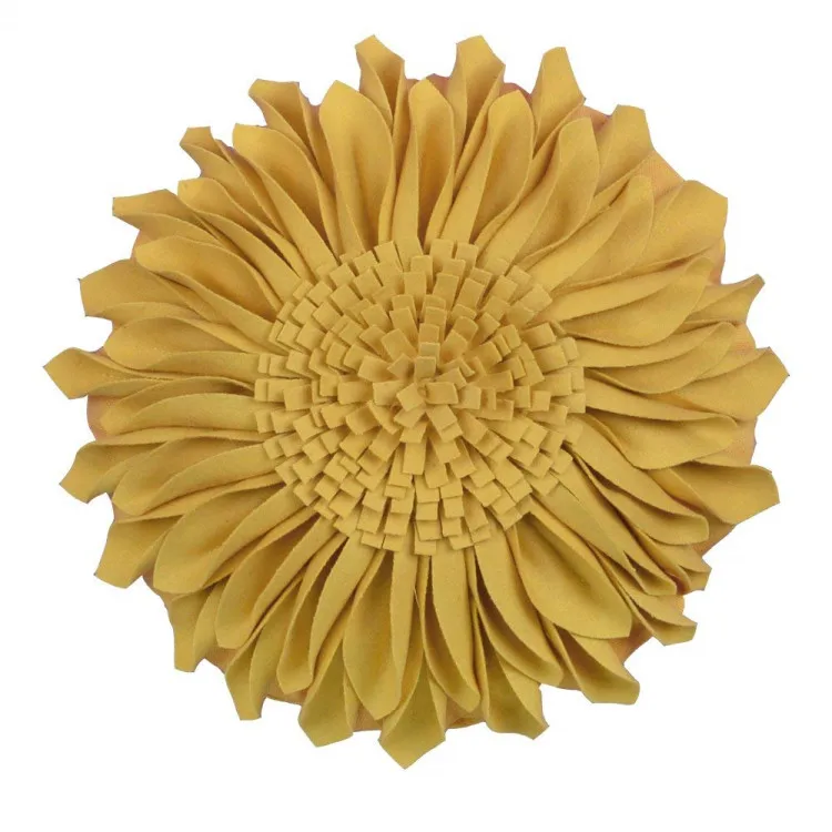 Unique and Stylish cushion covers decorative, Handmade 3D Sunflowers Cotton Wool cushion covers decorative