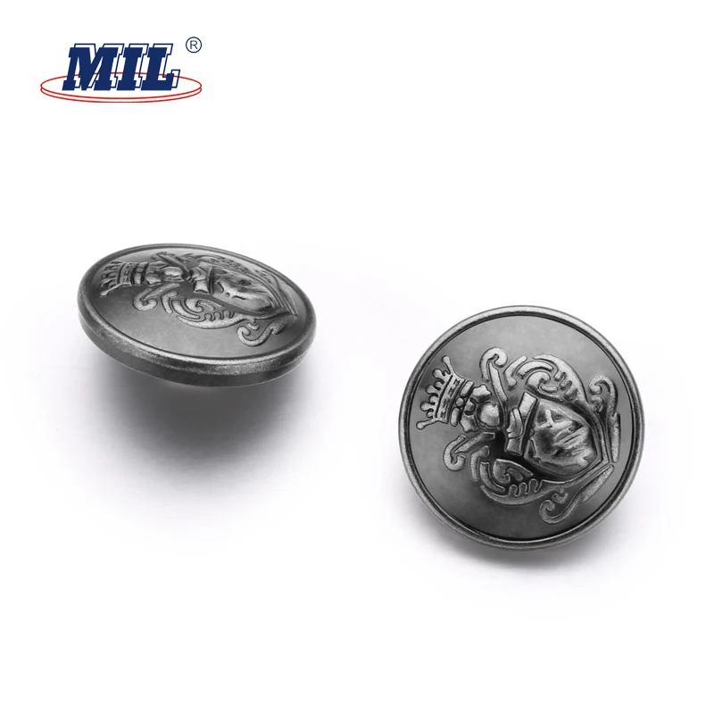 Custom made metal suit buttons with crown logo