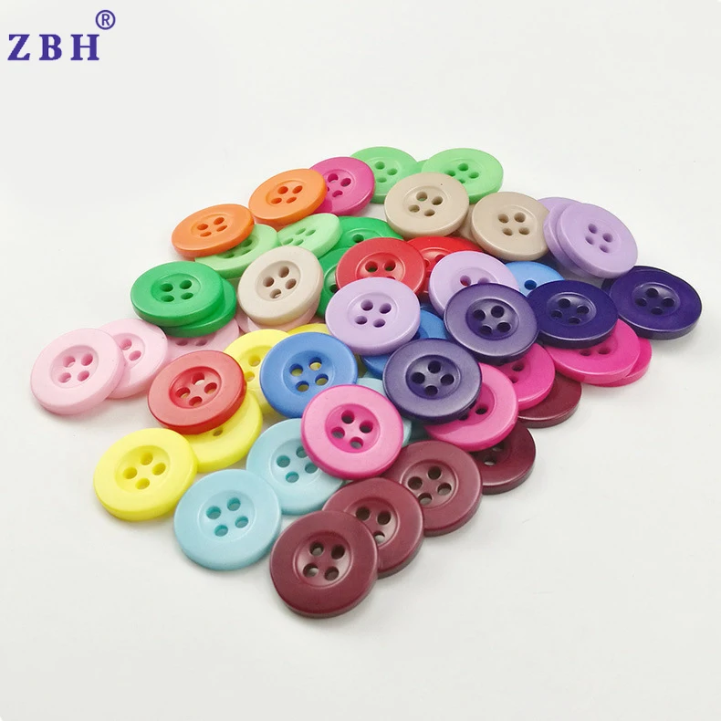 Plastic Color Resin Button Round 4-Holes Button DIY