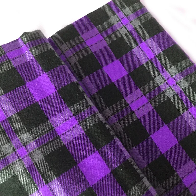 100% Cotton twill yarn dyed checks both side brushed soft plaid flannel shirting fabric