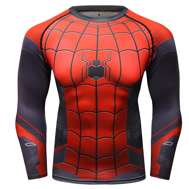 Newest Marvel Superhero Clothing Mens 3d Printed Shirt Spiderman Long Sleeve T-Shirt