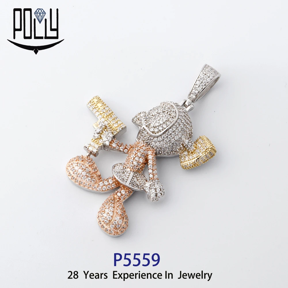 Cartoon character model cute mouse pendants 925 silver   jewelry gifts