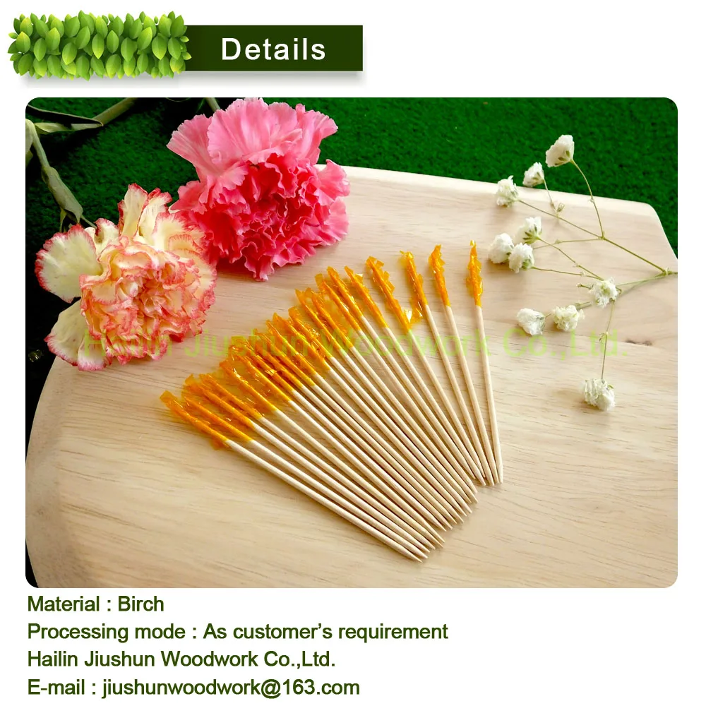 Party decorative cute wooden short fruit pick /Cocktail skewer