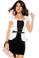 Fashion Sexy Gifts for Love Mini 2015 Summer Women Stretchy Black White Pink Work Peplum Dress