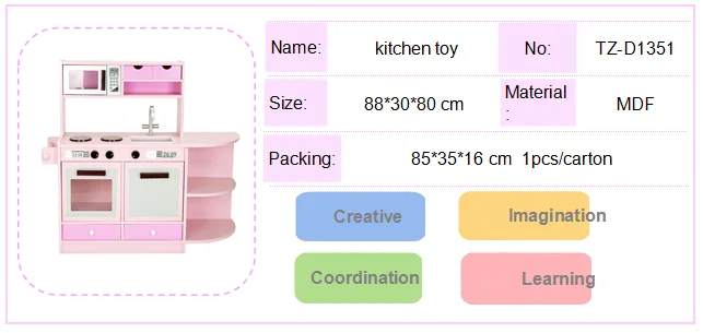 Mini wooden kids smart kitchen toys for girls