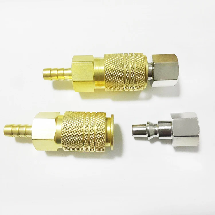 
One Touch 3 IN 1 American Universal type NU02-SM-02B Brass air hose quick release connector coupler pneumatic quick coupling 