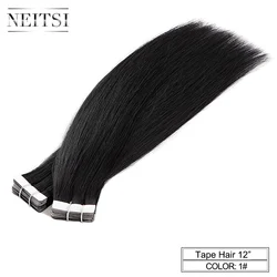 Neitsi Tape in Human Hair Weft Extension Straight  Blonde Invisible Seamless Skin Weft Adhesive Glue On For Salon Hair