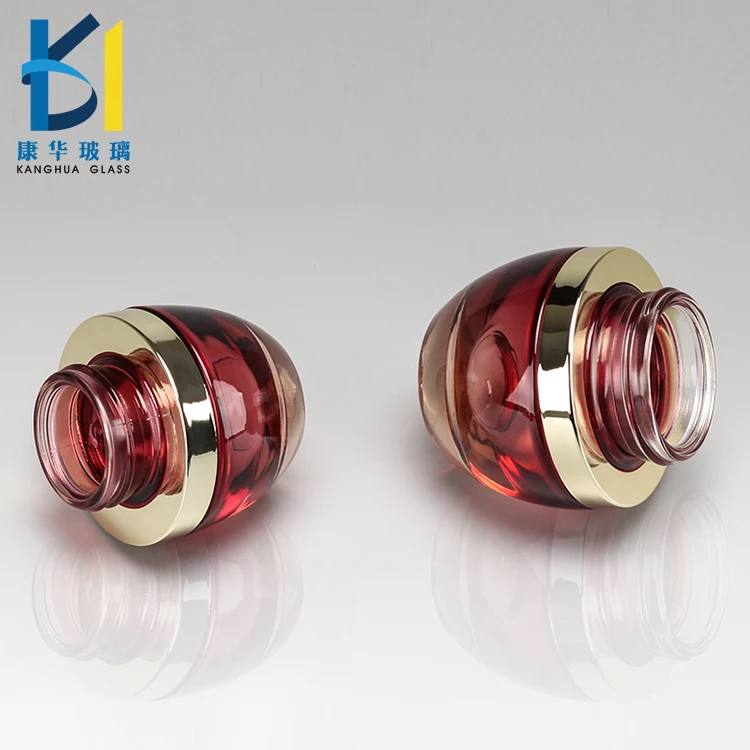 Luxury Cosmetic Packaging 30ml Glass Jar Gradient Color Glass Eye Cream Jar 20ml 50ml