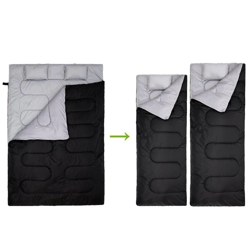 2 people Camping double cotton Sleeping Bag With Compression Bag