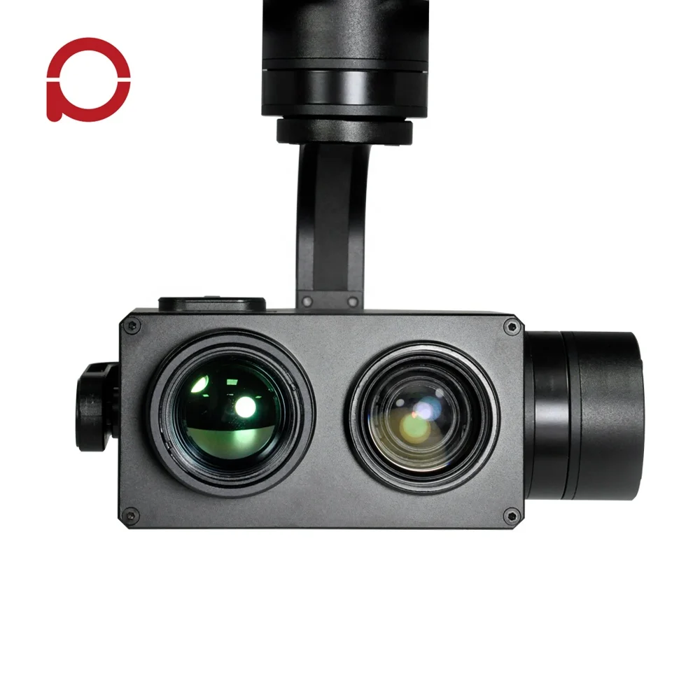 Dual Sensor EO IR UAV Camera Gimbal 10x Zoom with Infrared Thermal Image and Object Tracking for Surveillance / Search / Rescue