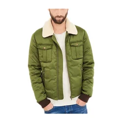 New Products 2021 Custom Warm Up Softshell Fur Collar Padded Men Winter Jacket With Zipper