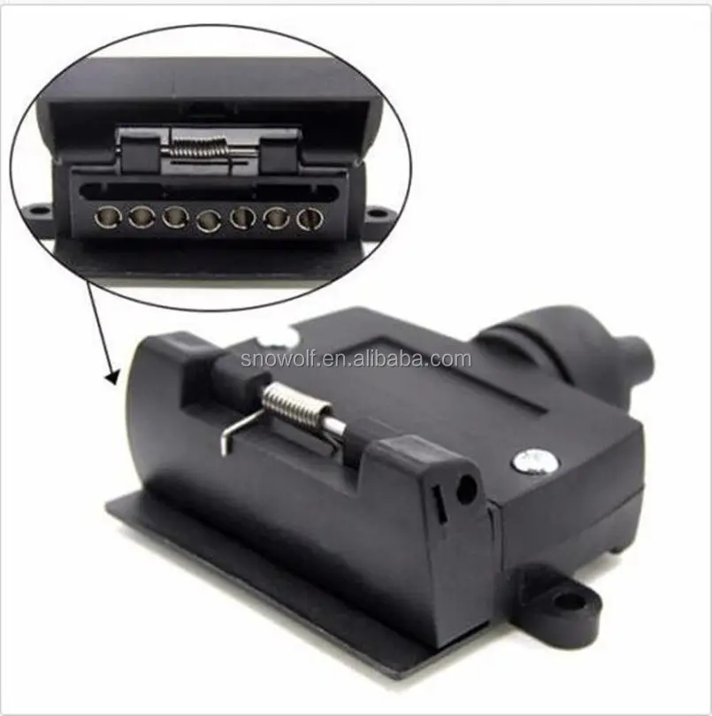 New Australian Standard 7-Pin Flat FemaleTrailer 7 Pin Trailer Socket Truck Light Connector Flat Female Trailer Adapter Tow Plug
