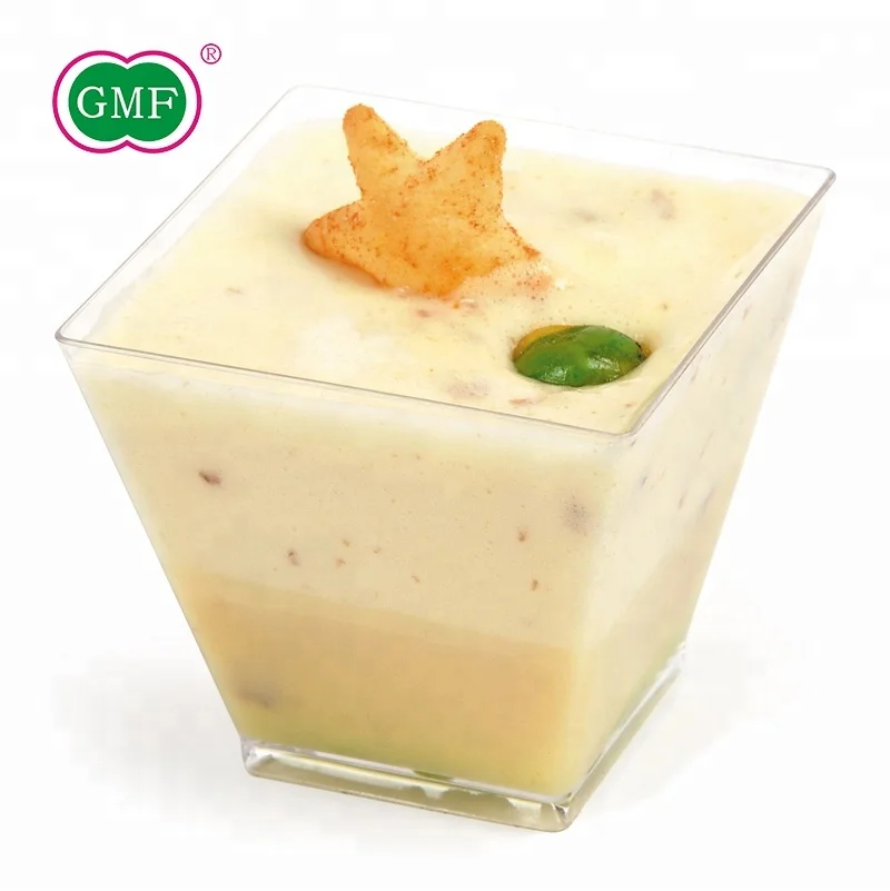 Clear multi use 2oz disposable square plastic cup for food storage