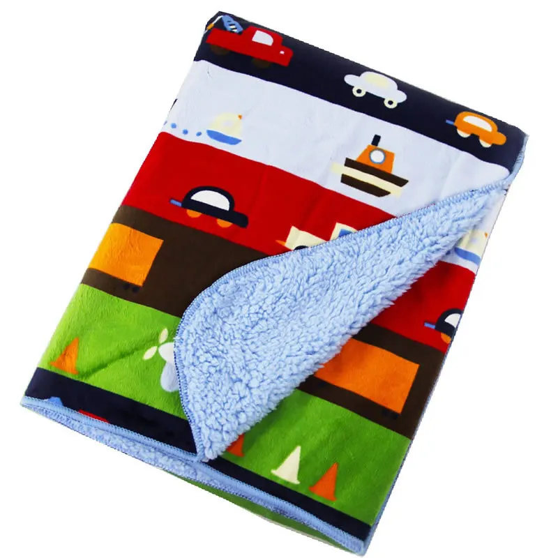 
2018 Soft Cotton Double-deck Floral Printed Kids Home Moving Baby Swaddle Blanket 