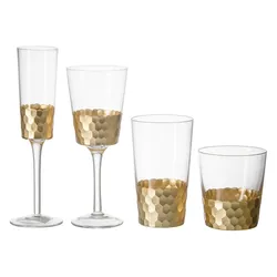 Vintage Drinking Glassware Handmade Foil Silver/Rose Gold Wine Glass