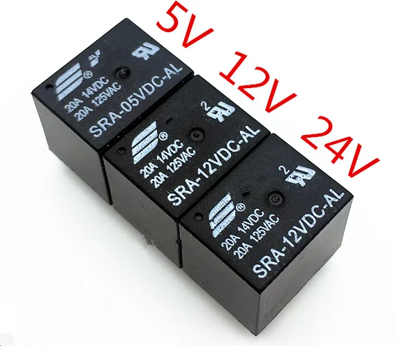 4Pin SRA- 05 12 24VDC-AL 5 В 24 постоянного тока 20A T74 силовое реле
