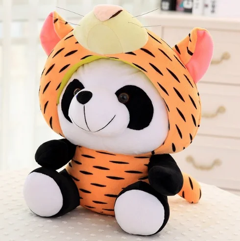 Kawaii Chinese Zodiac Panda Plush Toy Stuffed Soft Animals Mouse Cattle Dog Rabbit Plush Doll Cute Gift for Children
