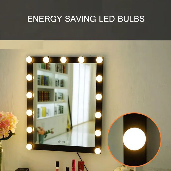 15 Led Bulbs Hollywood Vanity Makeup Mirror with Lights Dressing Table Mirror USB Powered White