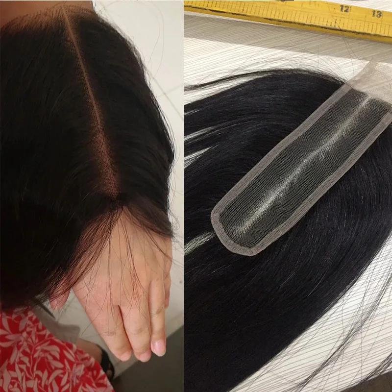 
Brazilian Virgin Human Hair Silky Straight Weave Hair and Closure Long Way Part 2