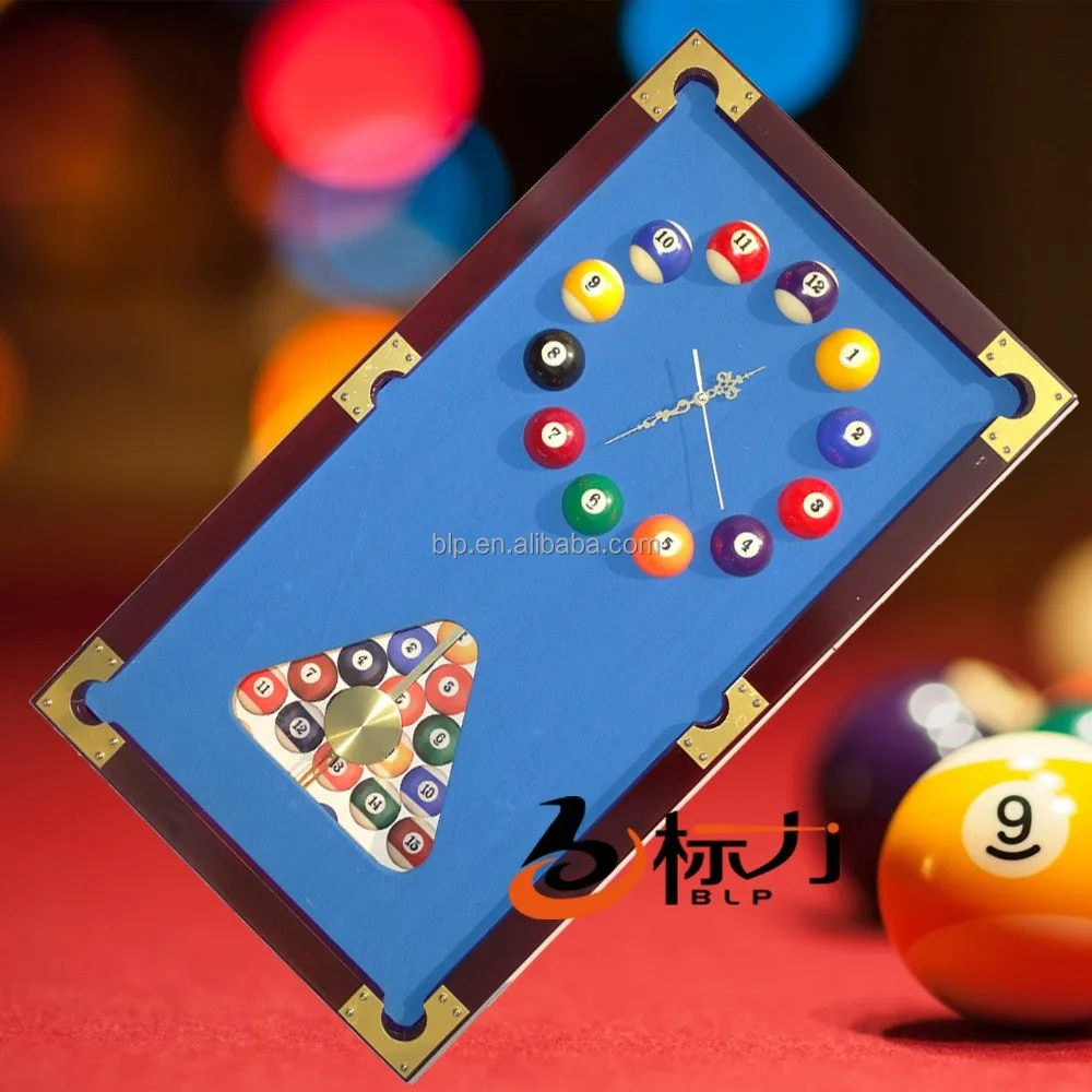 billiard snooker pool wooden wall clock billiard accessories for club use