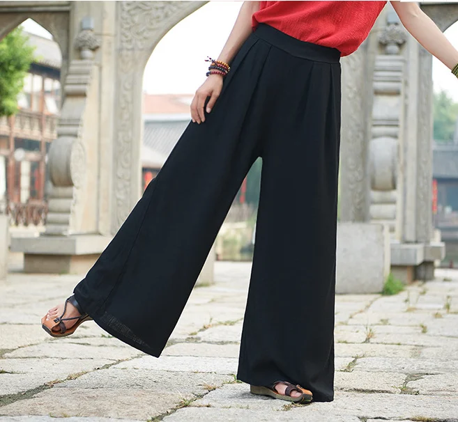 Zm80669a весна-лето 2019 хлопок и конопля Женская одежда для путешествий Йога женские широкие брюки