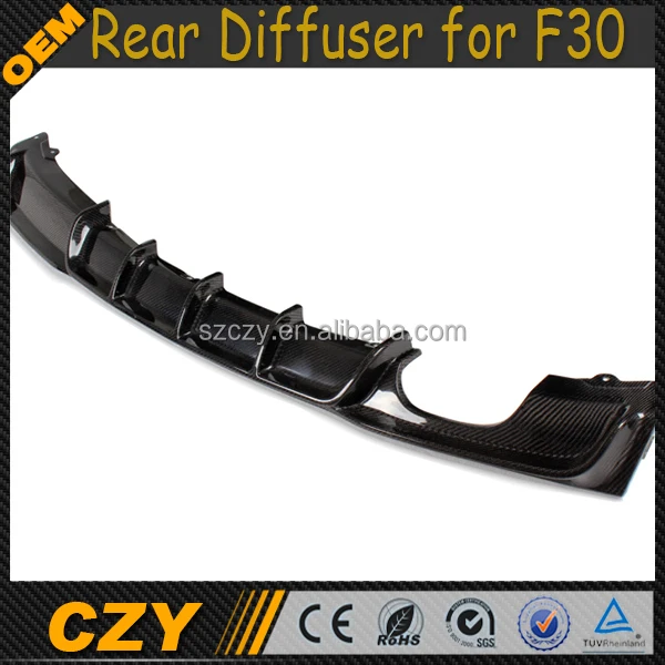 M Tech Carbon Fiber F30 Задний Бампер Диффузор для BMW (двойной выхлопной трубы, один выход)
