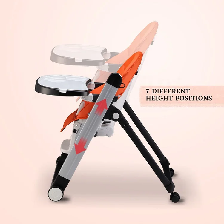 multi-function plastic baby feeding high chair with tray safety belt