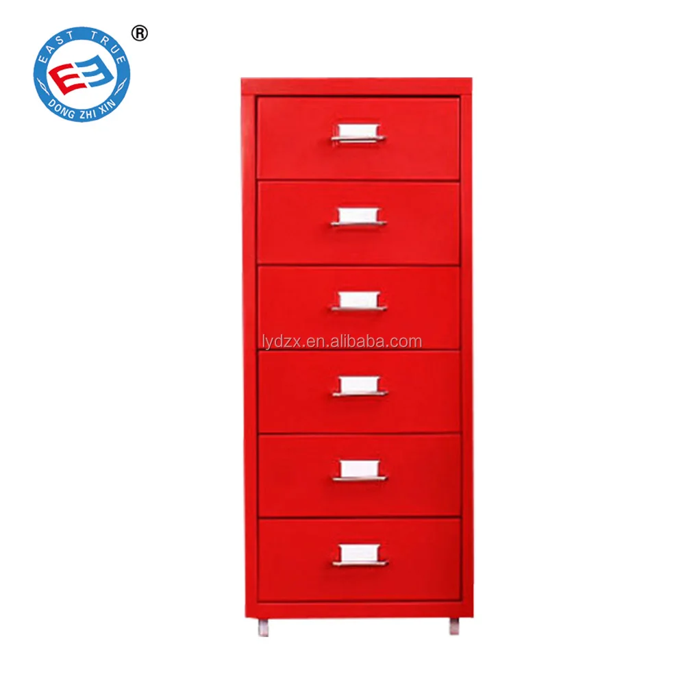 Living room helmer steel black storage 6 drawer cabinet under desk