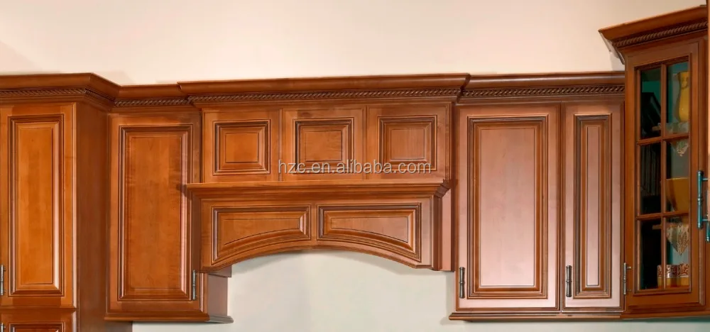 Classic style cherry wood kitchen cabinet