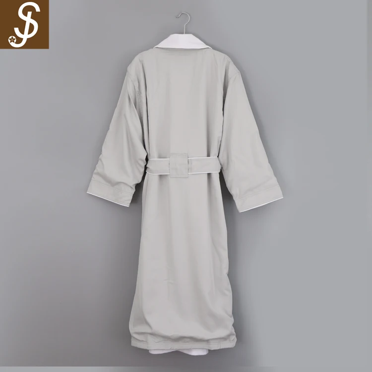 Роскошный банный халат для отеля из 100% хлопка с белыми краями S & J Five Star