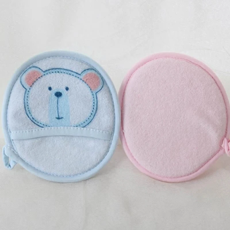 China Manufacturer High Quality  Cartoon Cute Baby Wash Face Bath Brush Bamboo Makeup Remover Pads