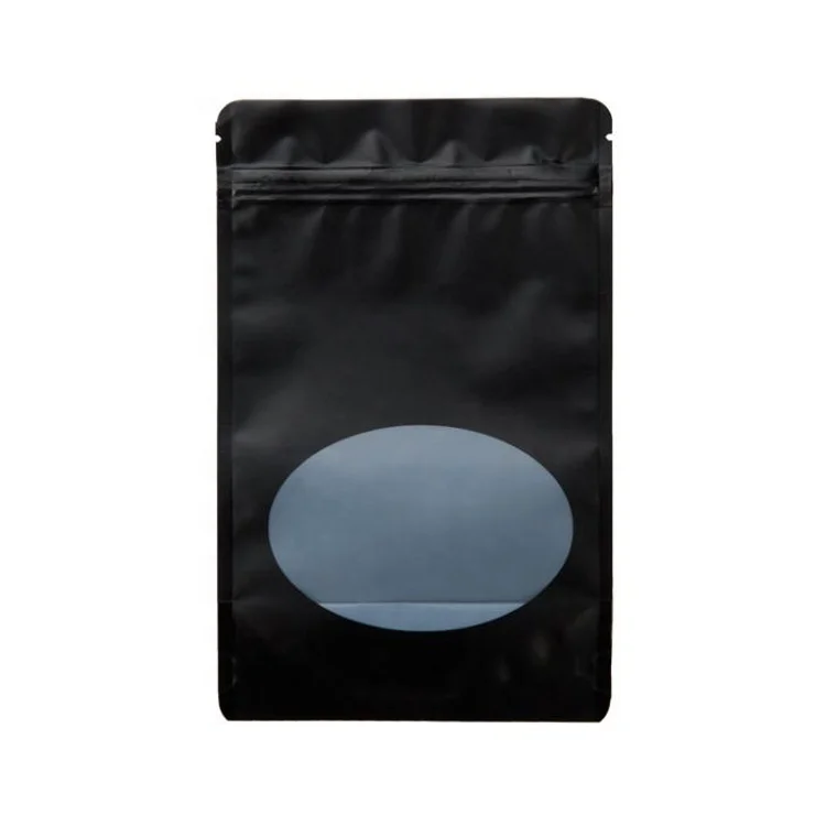 Food grade heat seal nylon plastic ploythene small black ziplock plastic packaging bag with window