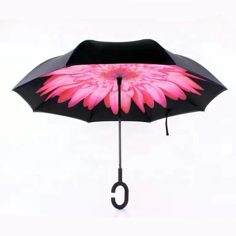 Hot sale OEM acceptable durable quality Double Layer Inverted Umbrella Reverse folding Umbrella for Pharmacy and Library