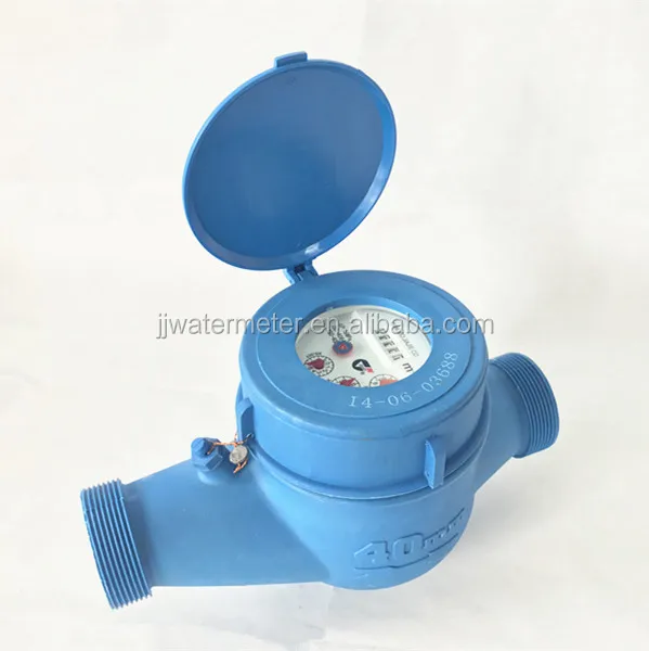 DN40 многоструйный сухой циферблат холодный пластик нейлон цифровой счетчик воды