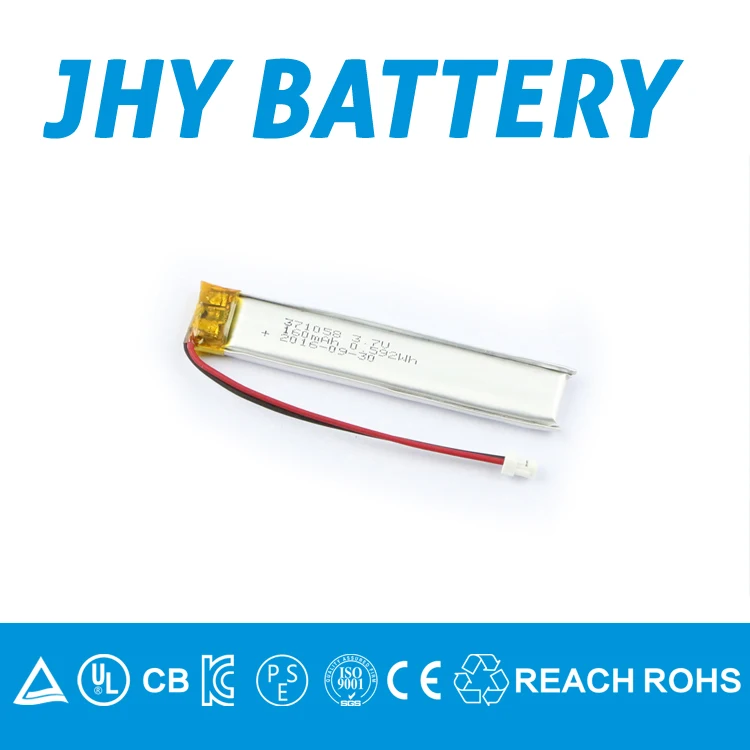 
3.7V flat 251020 20mAh heilcopter lithium battery with UL, UN, CE, CB, PSE, KC certificates 