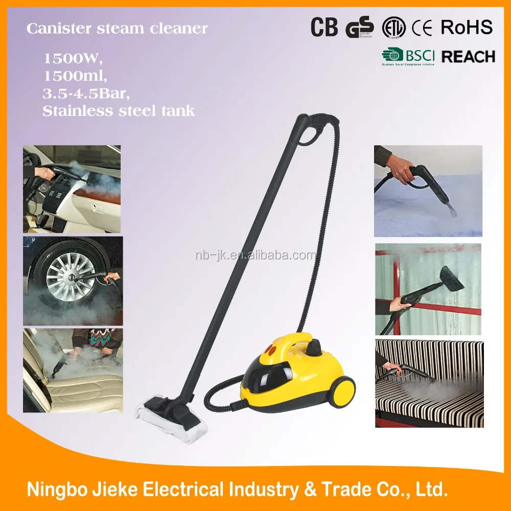 
1500W 1.5L stainless steel BSCI approved Multi-purpose professional Pressurized Canister car steam cleaner 