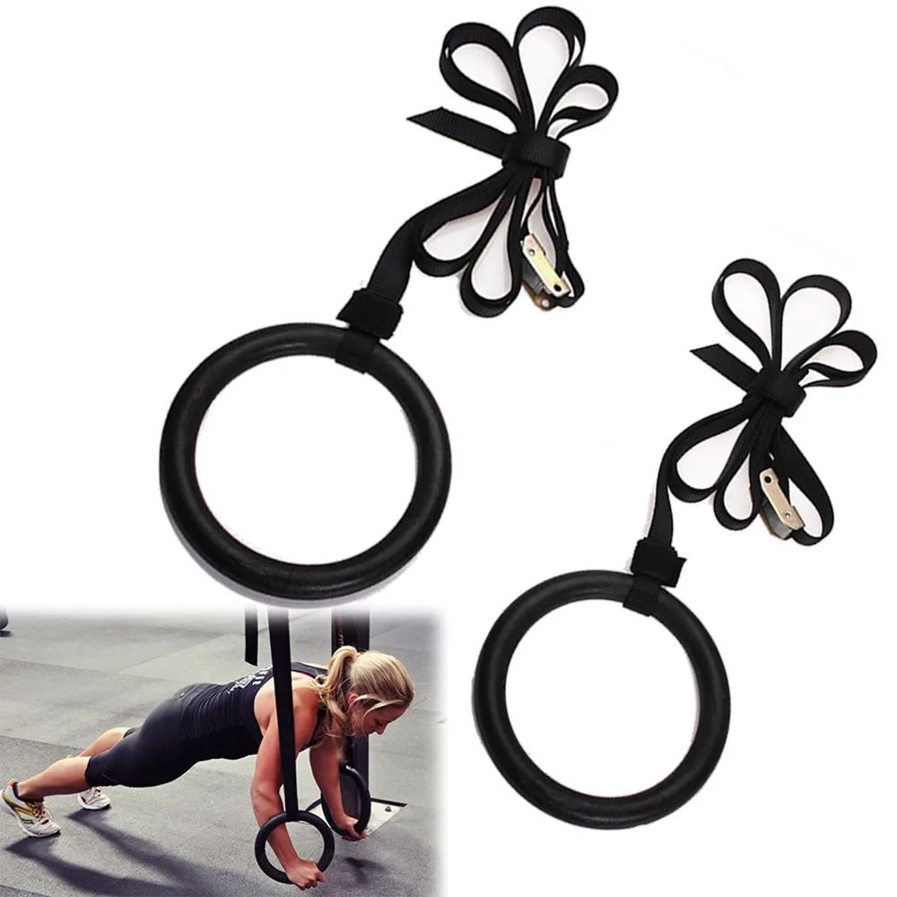 
Gym Equipment gymnastic ring custom LOGO gymnastic rings ABS with Adjustable Straps 
