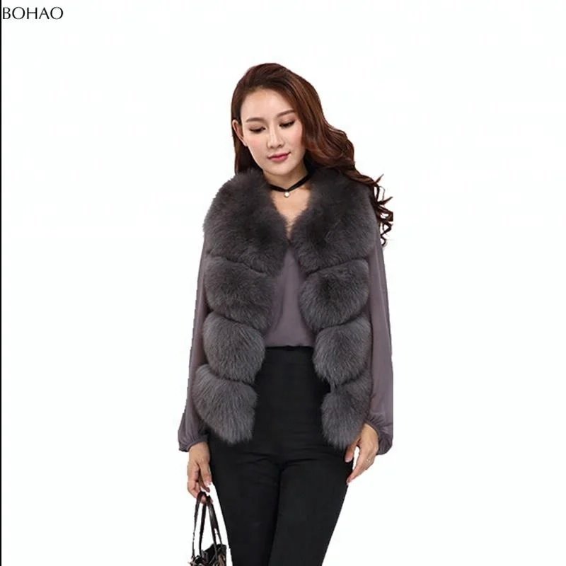 
Many Colors Available Fancy Design Inexpensive Women Artificial Fox Fur Vest 