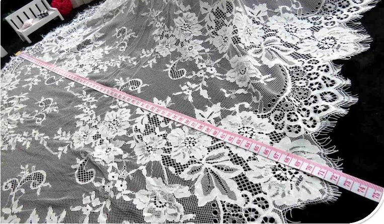 Hot Sale 72CM French Eyelash Embroidered Lace Fabric French Bridal Lace Fabric For Garment