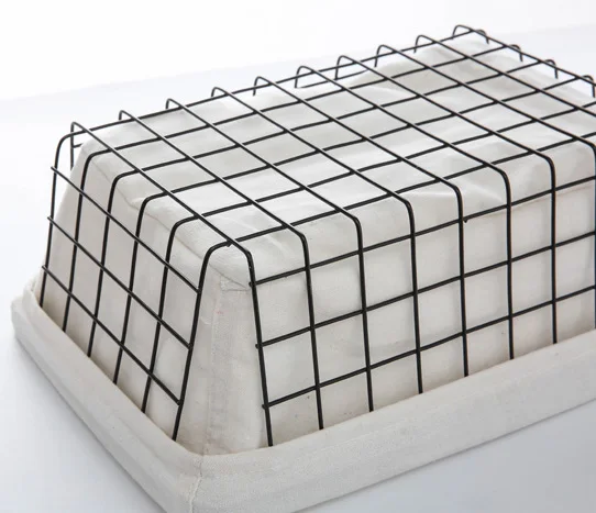 Kitchen Accessories Online  Shopping  Metal Wire Cotton liner Storage Basket Bin