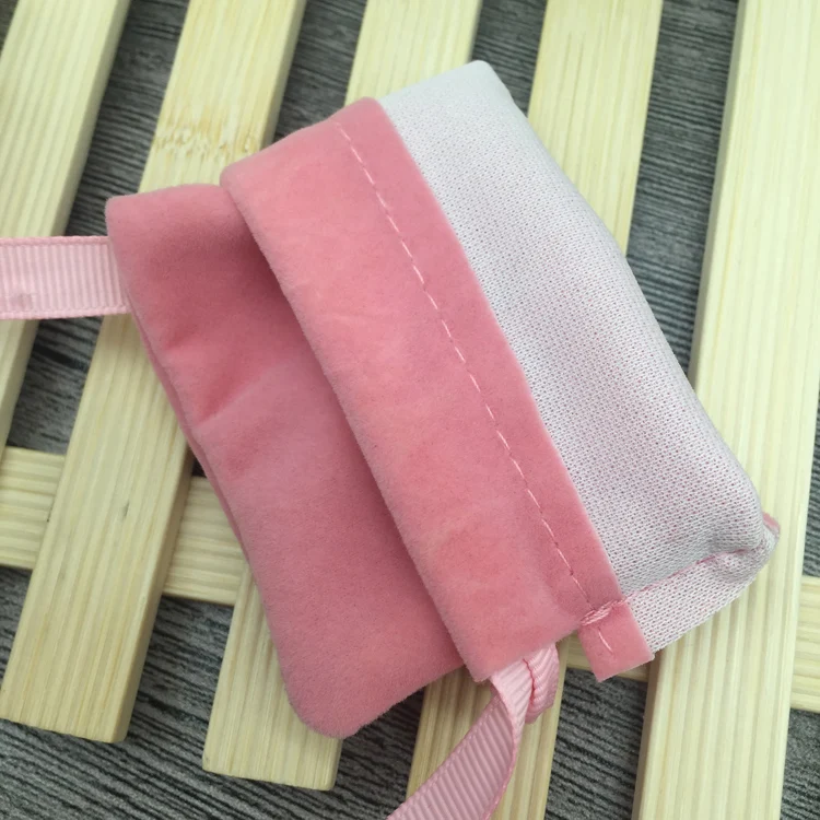 Small collection drawstring red velvet christmas gift bag