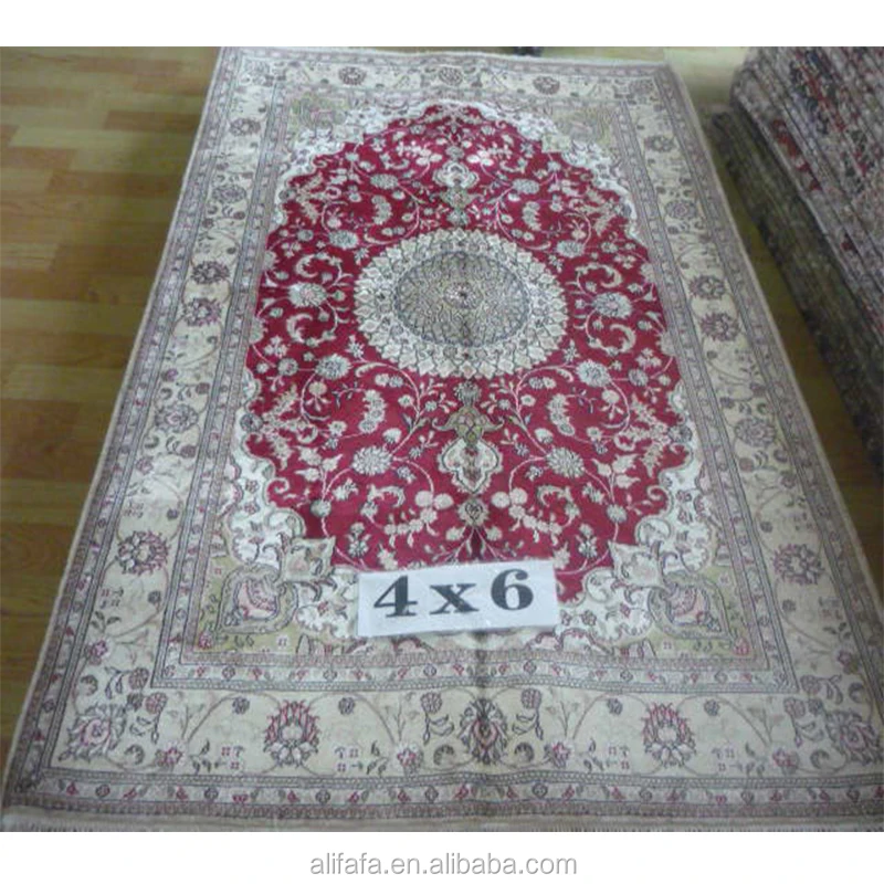 Chinese silk hand knotted persian floor rug on sale