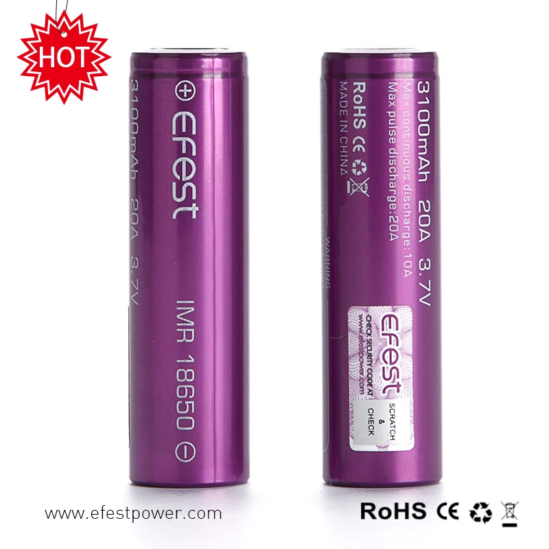 
Efest IMR 18650 35A 3000 mAh 3.7V LI-MN High Drain Rechargeable Battery 