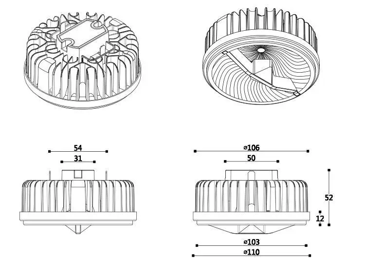 Indoor COB G53 Base AR111 LED Spotlight