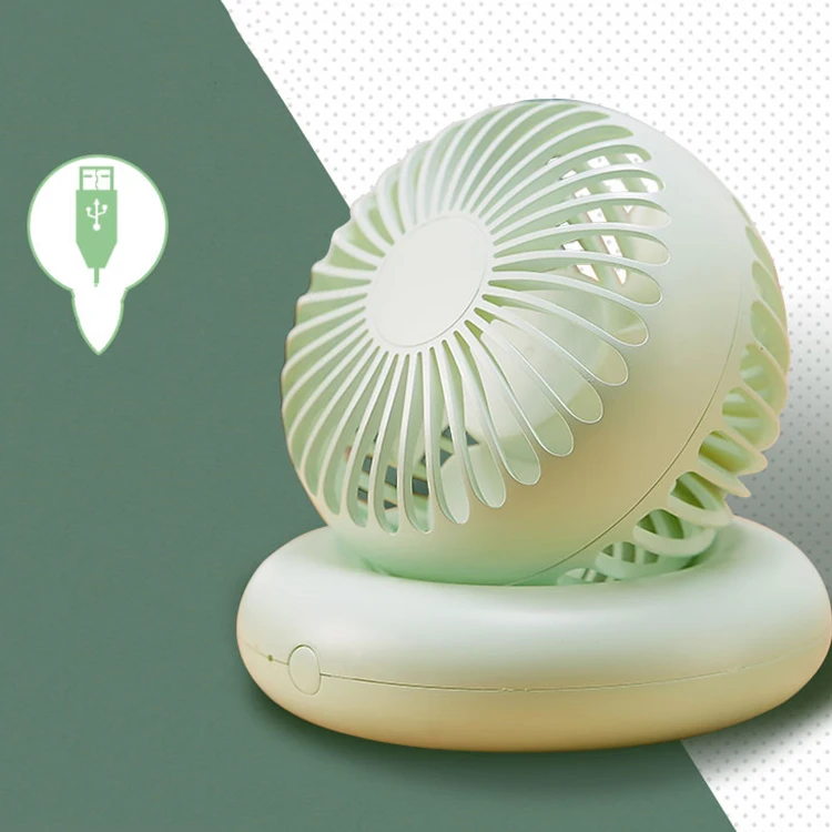 Hot new products 2019 360 degree rotating usb fan 18650 battery