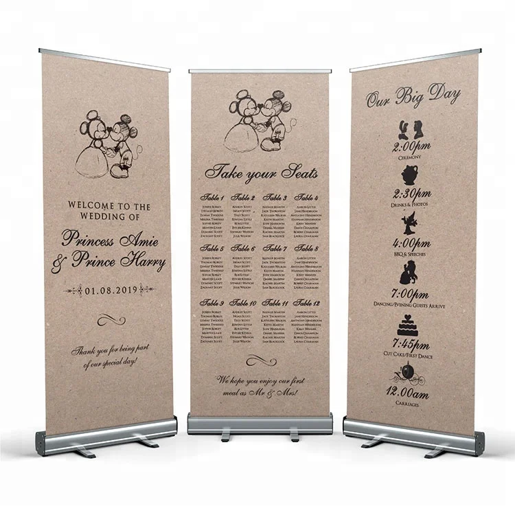 Tarpaulin Heavy Duty Moving Roll Up Banner Stand With Carry Bag