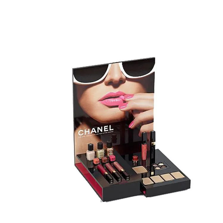 Custom Design Counter High Clear Acrylic Makeup Display Stand For Cosmetics Wholesale