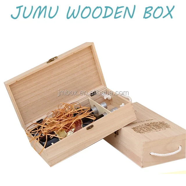 hot sale paulownia wood wine bottle packaging box