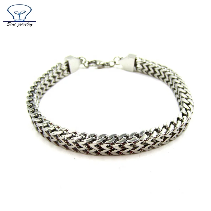 Highly Polished 2016 Fashion Casual Sporty Stainless steel Charm silver Heart Pendant men chain Bracelets Korea style